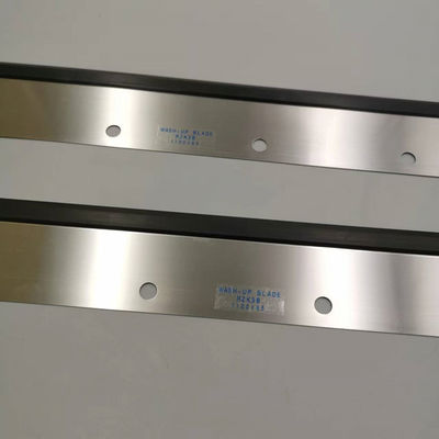 Lâmina de lavagem de cor prateada para máquina de impressão Roland com 11 furos e dimensões de 1100x65x0,5 mm