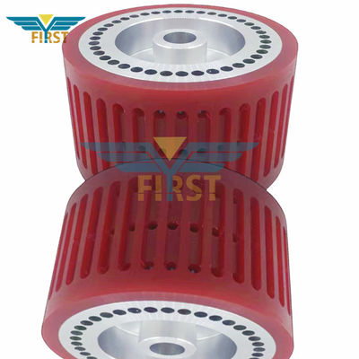Rodas de sucção de cor vermelha 124*70mm Partes de impressão de poliuretano para máquina de dobrar