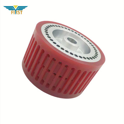 Rodas de sucção de cor vermelha 124*70mm Partes de impressão de poliuretano para máquina de dobrar